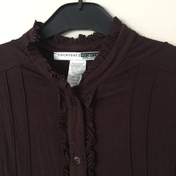 Brown Button Down - Picture 3 of 4